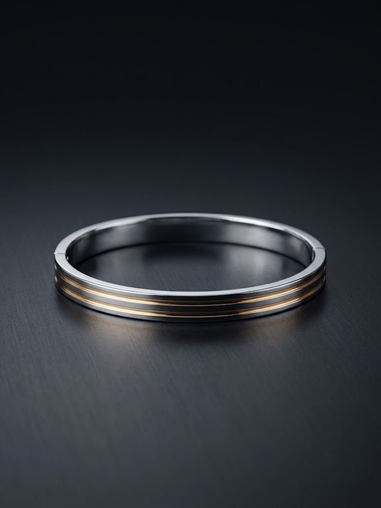 two-tone linear bangle