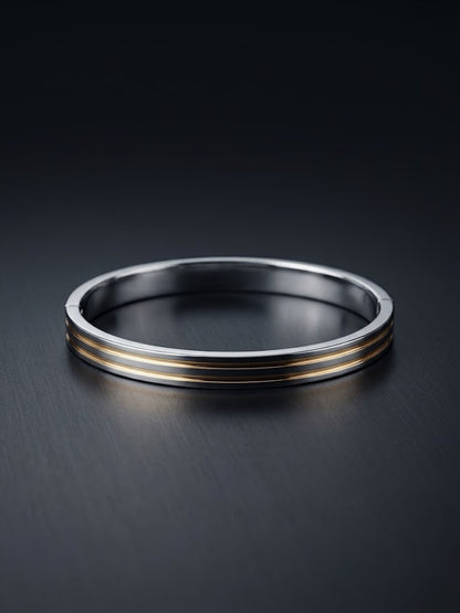 Two-Tone Linear Bangle