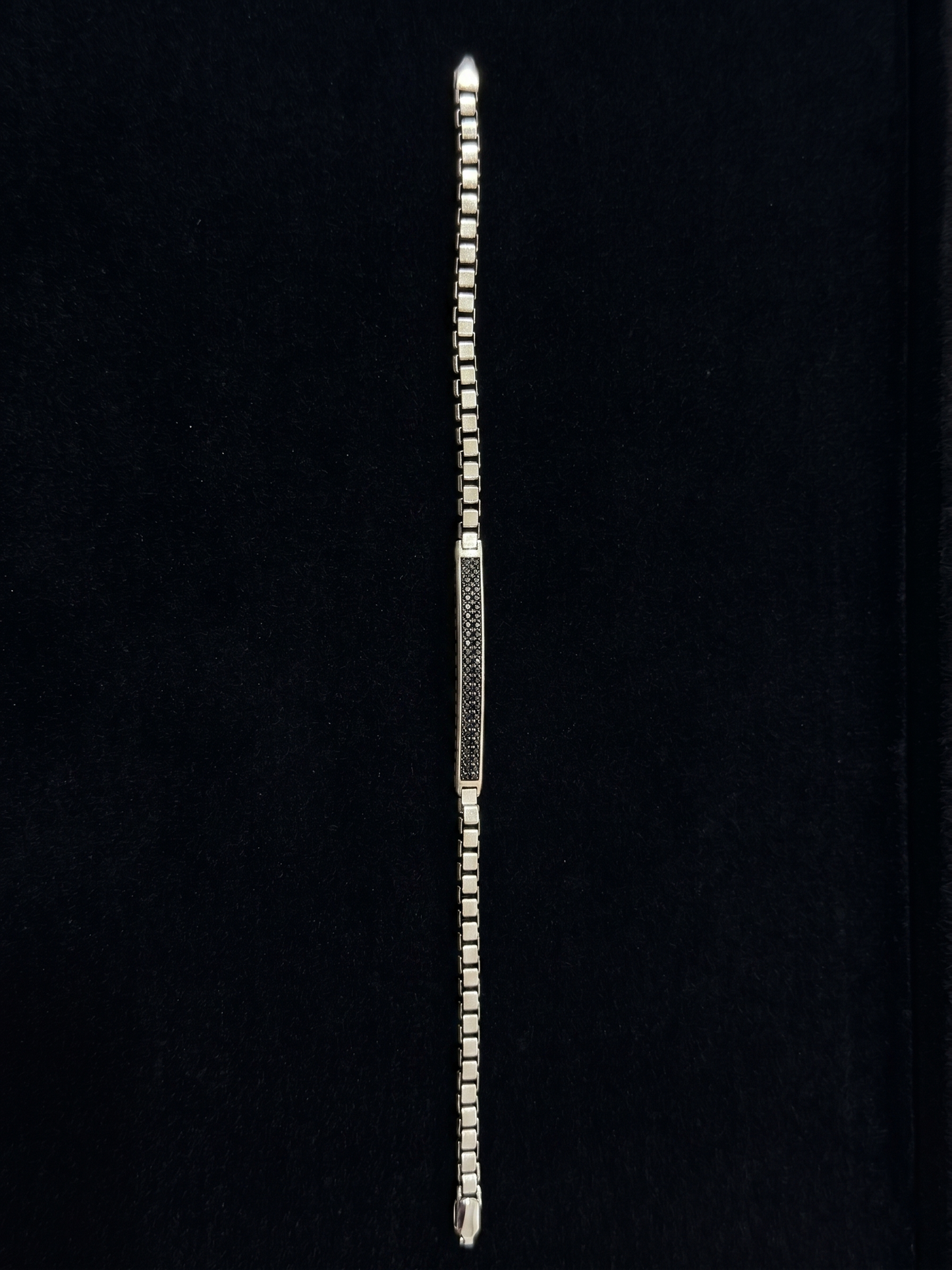 geometric black-crystal link bracelet