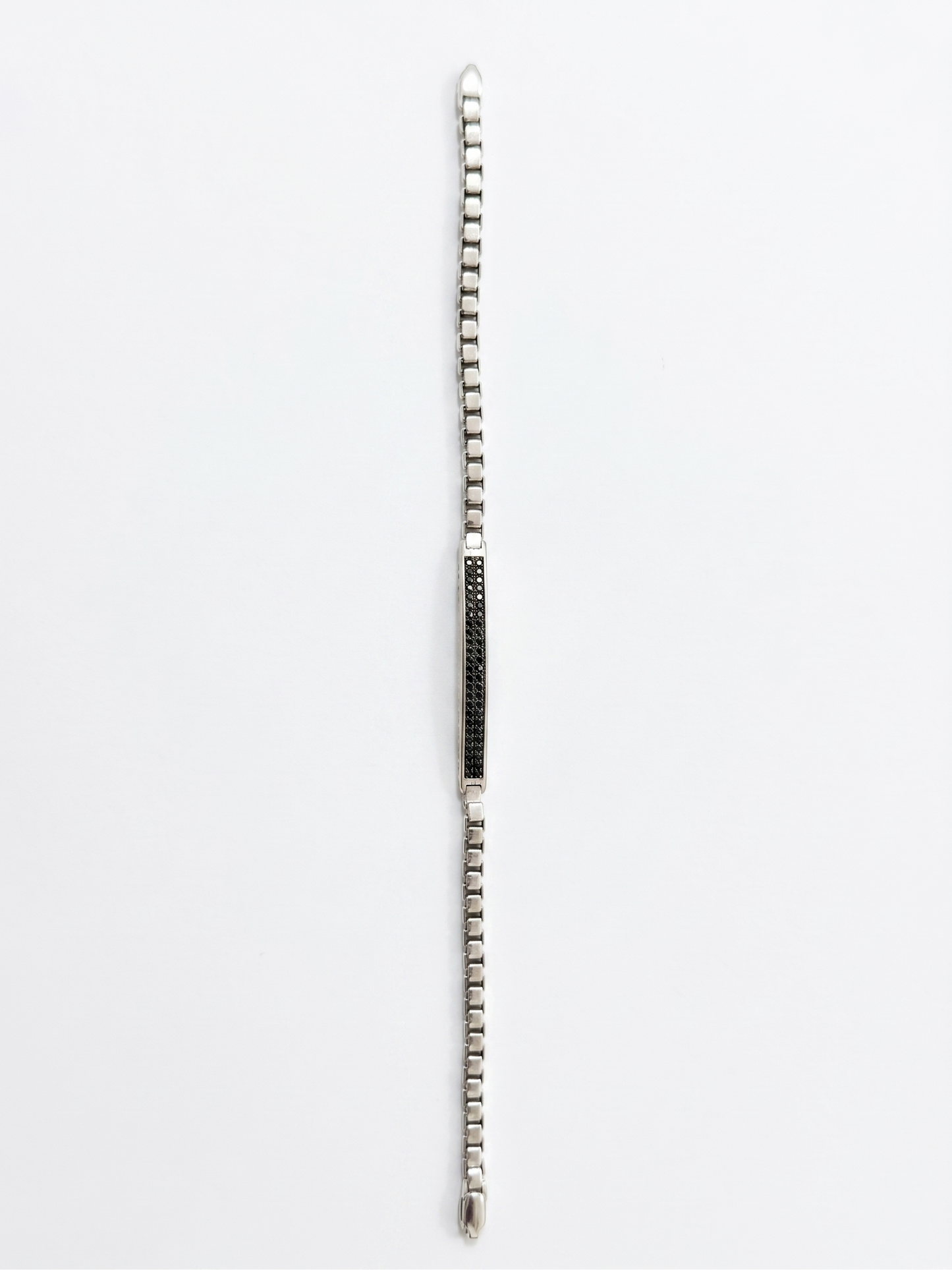 geometric black-crystal link bracelet