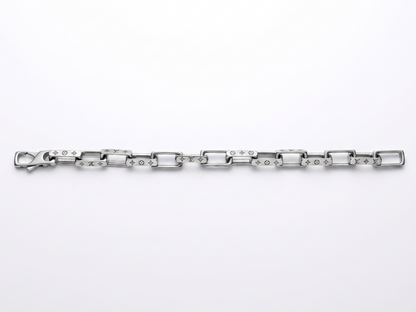 Logo-Patterned Rectangular Link Bracelet