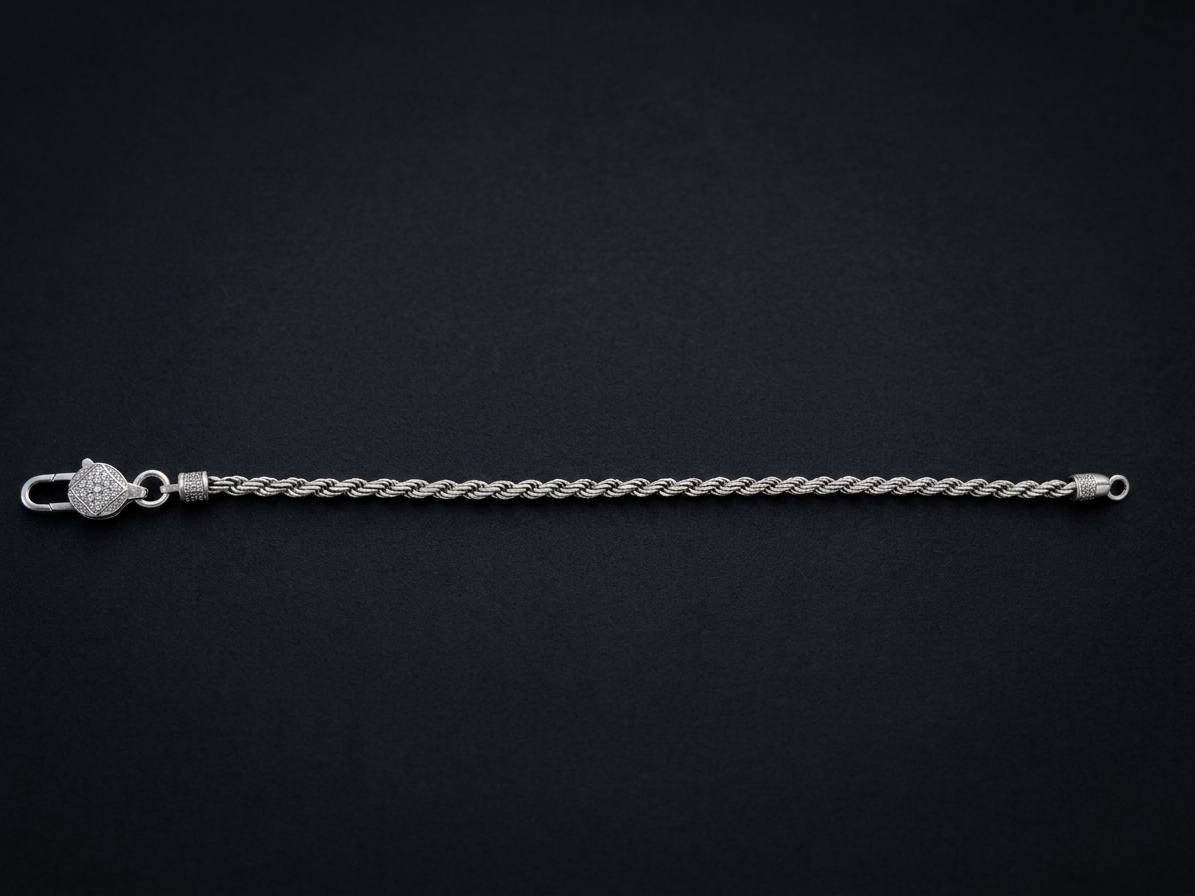 delicate rope-style charm bracelet