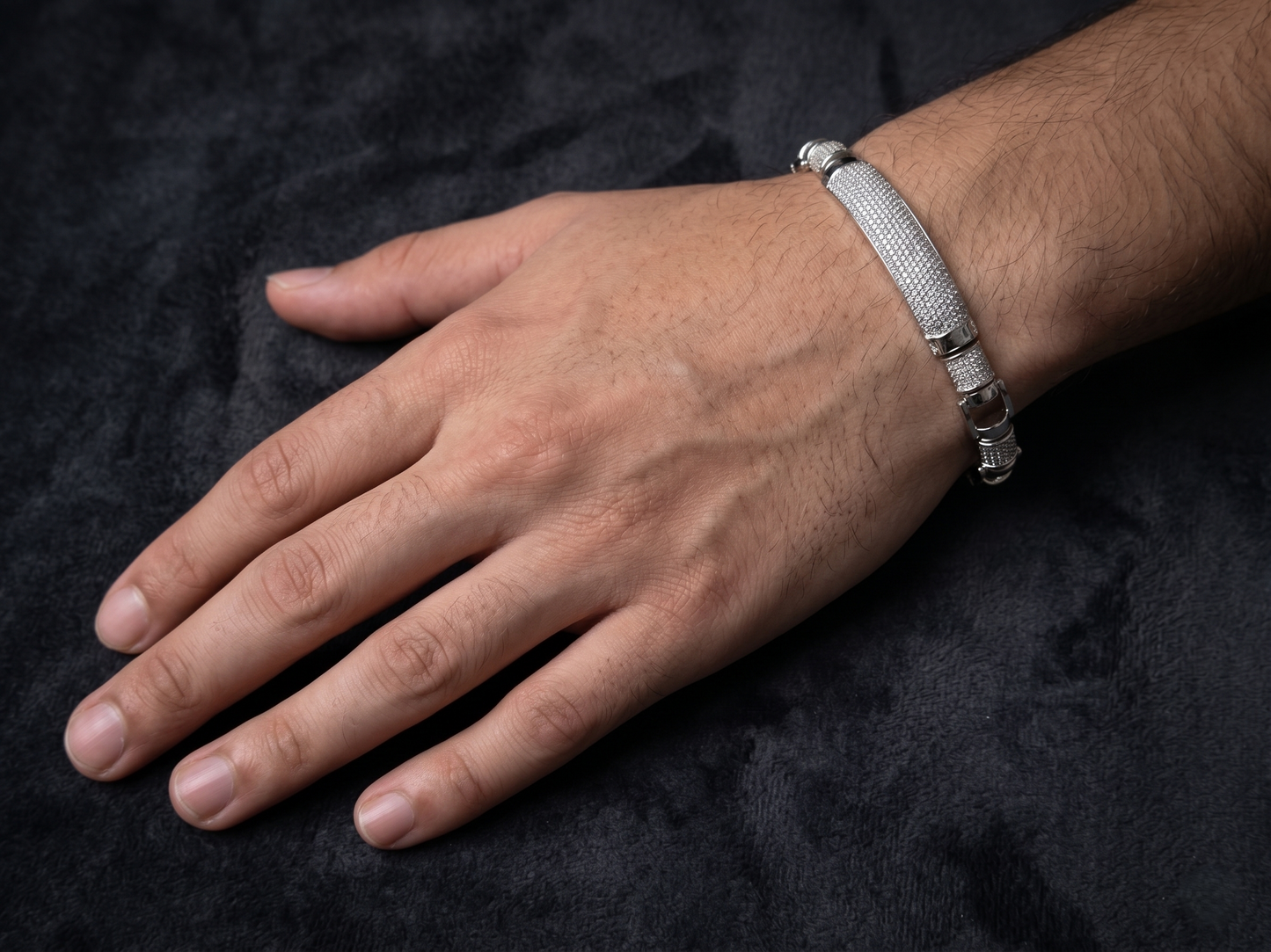 luxe pavé-panel link bracelet