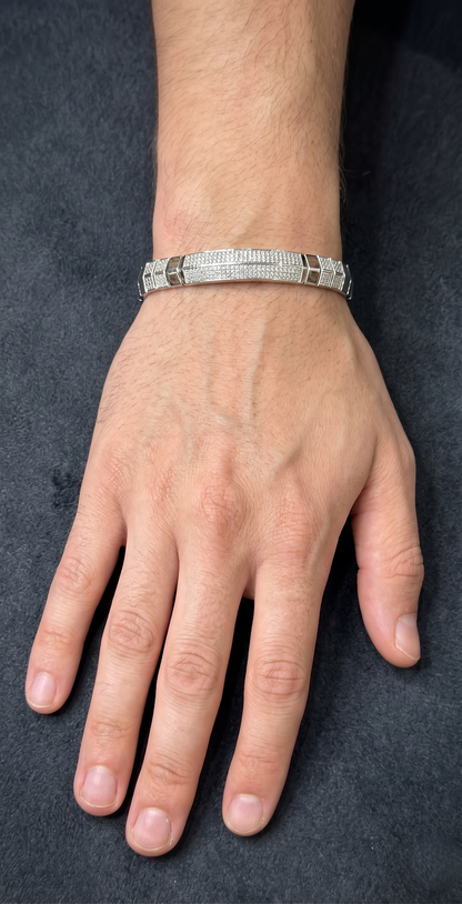 Contemporary Pavé-Stripe Link Bracelet