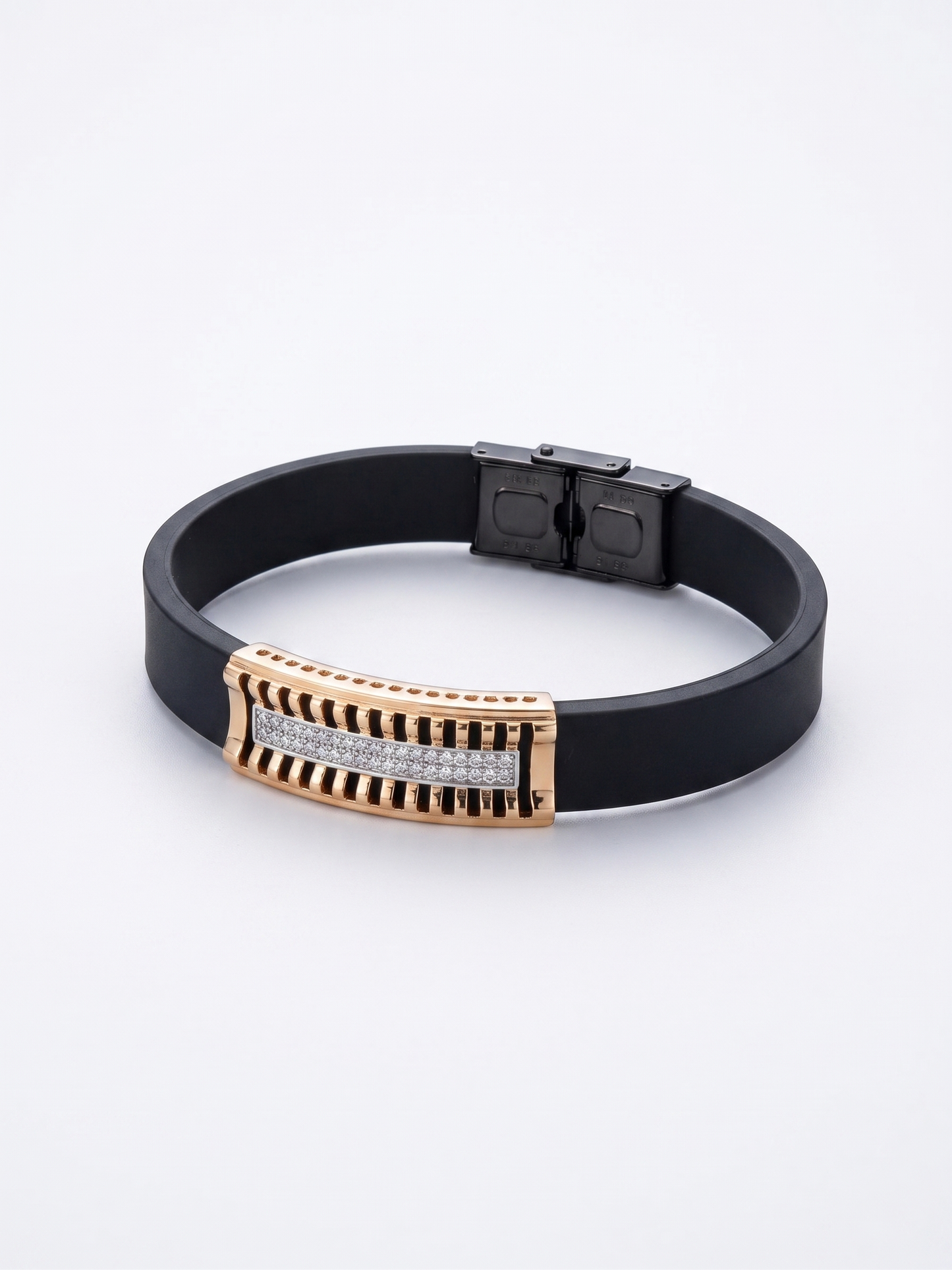 modern linear pavé bar bracelet