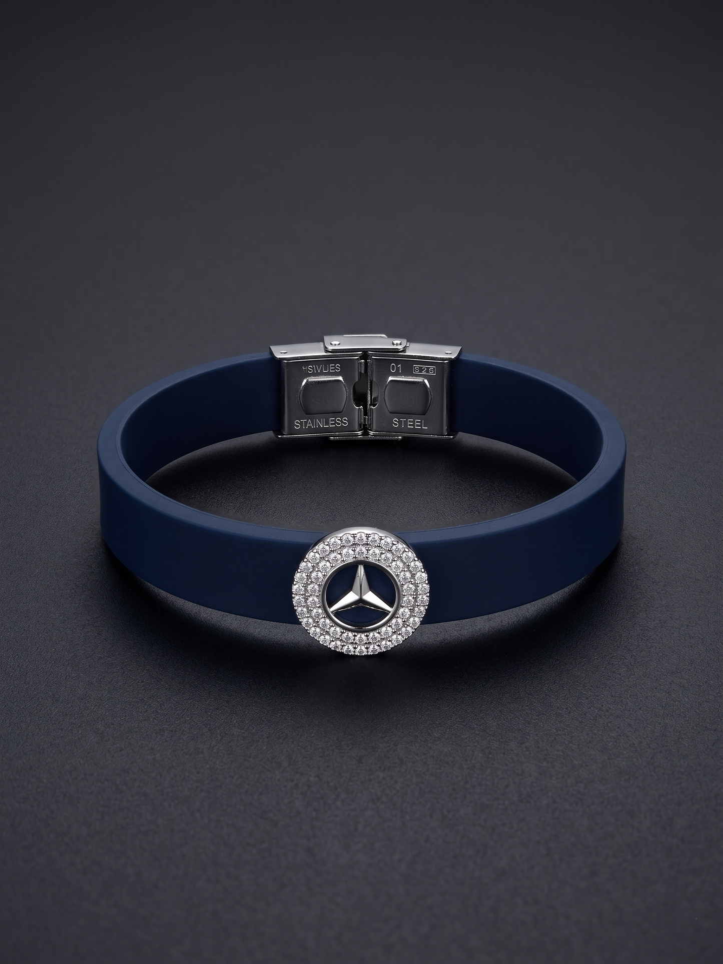 minimalist logo pavé circle bracelet
