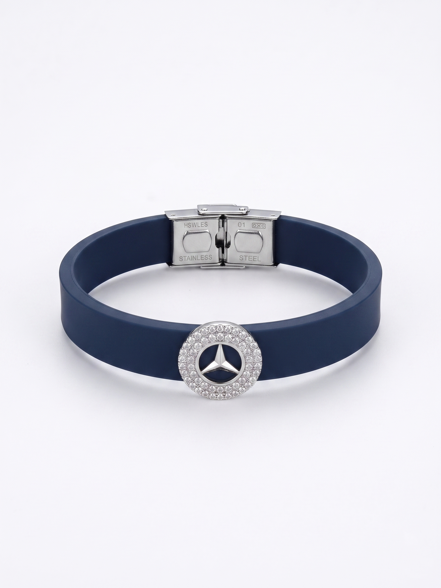 minimalist logo pavé circle bracelet