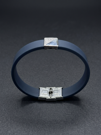 Geometric Half-Pavé Bar Bracelet