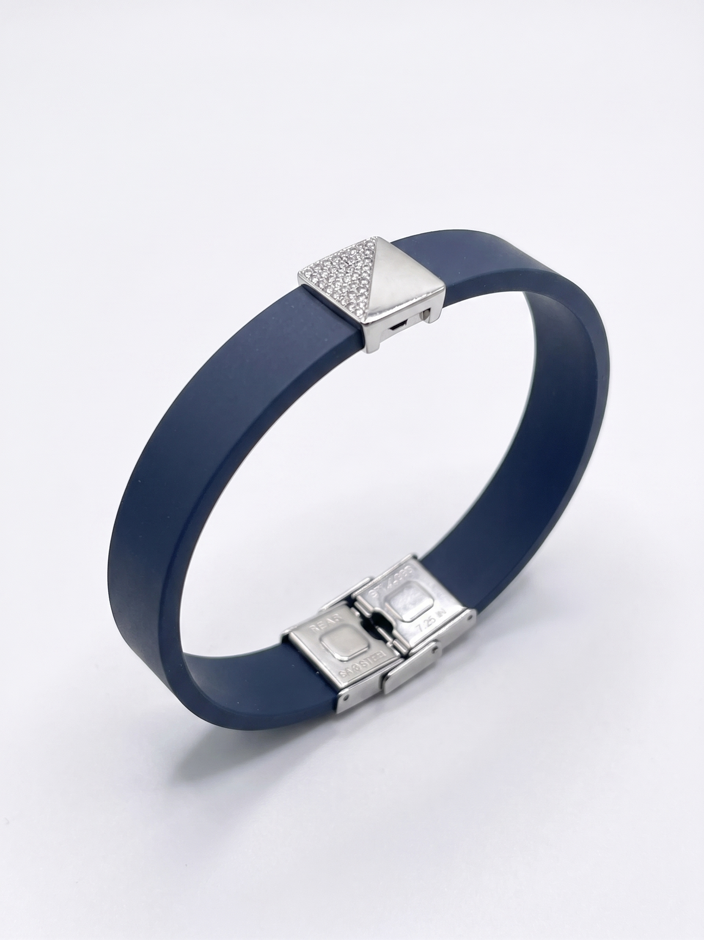 geometric half-pavé bar bracelet