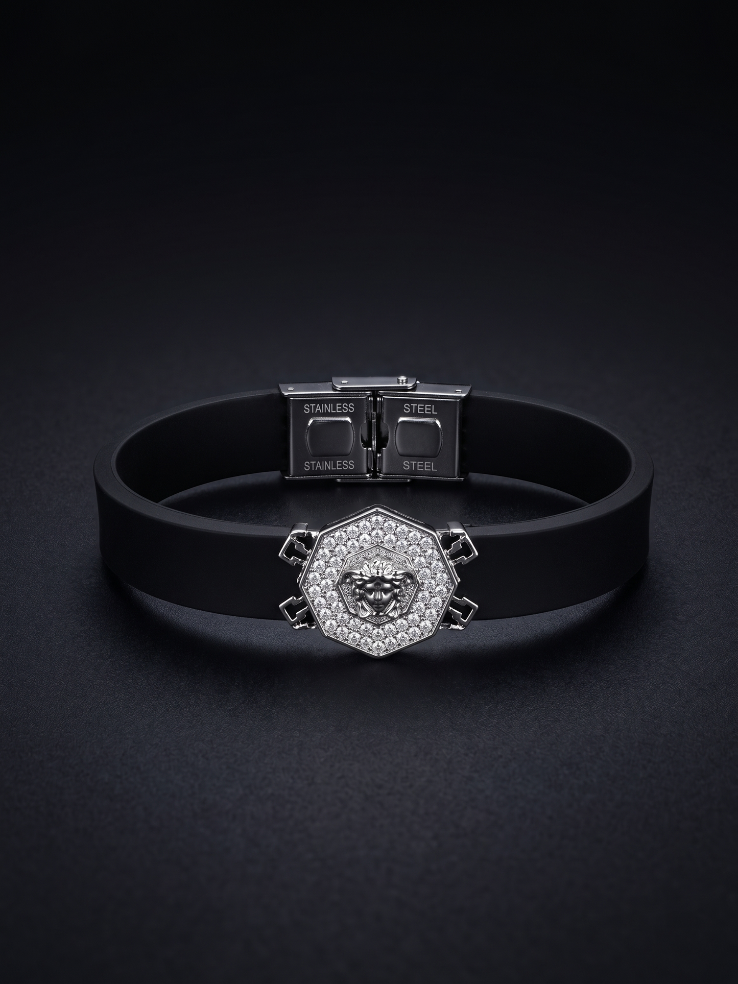 hexagonal medusa pavé bracelet