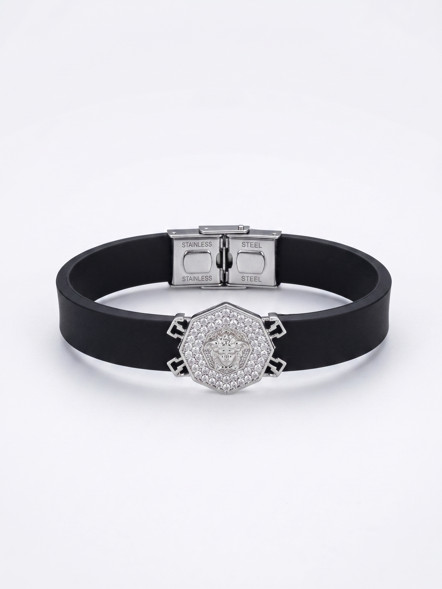 hexagonal medusa pavé bracelet