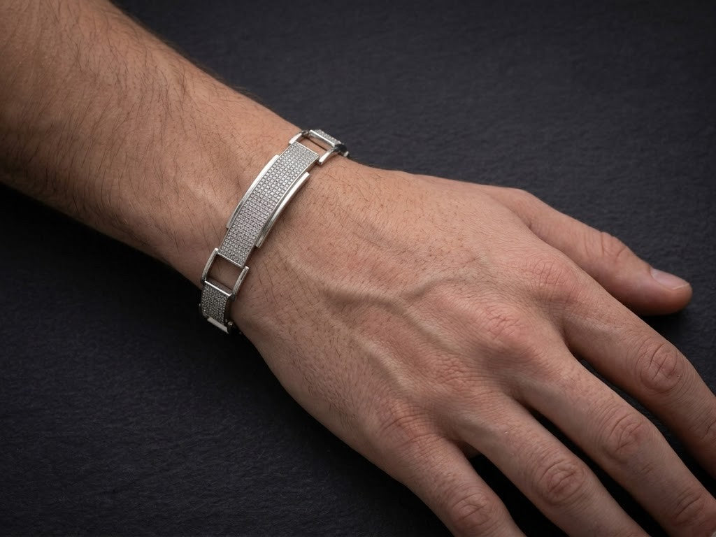 pavé-linked panel bracelet