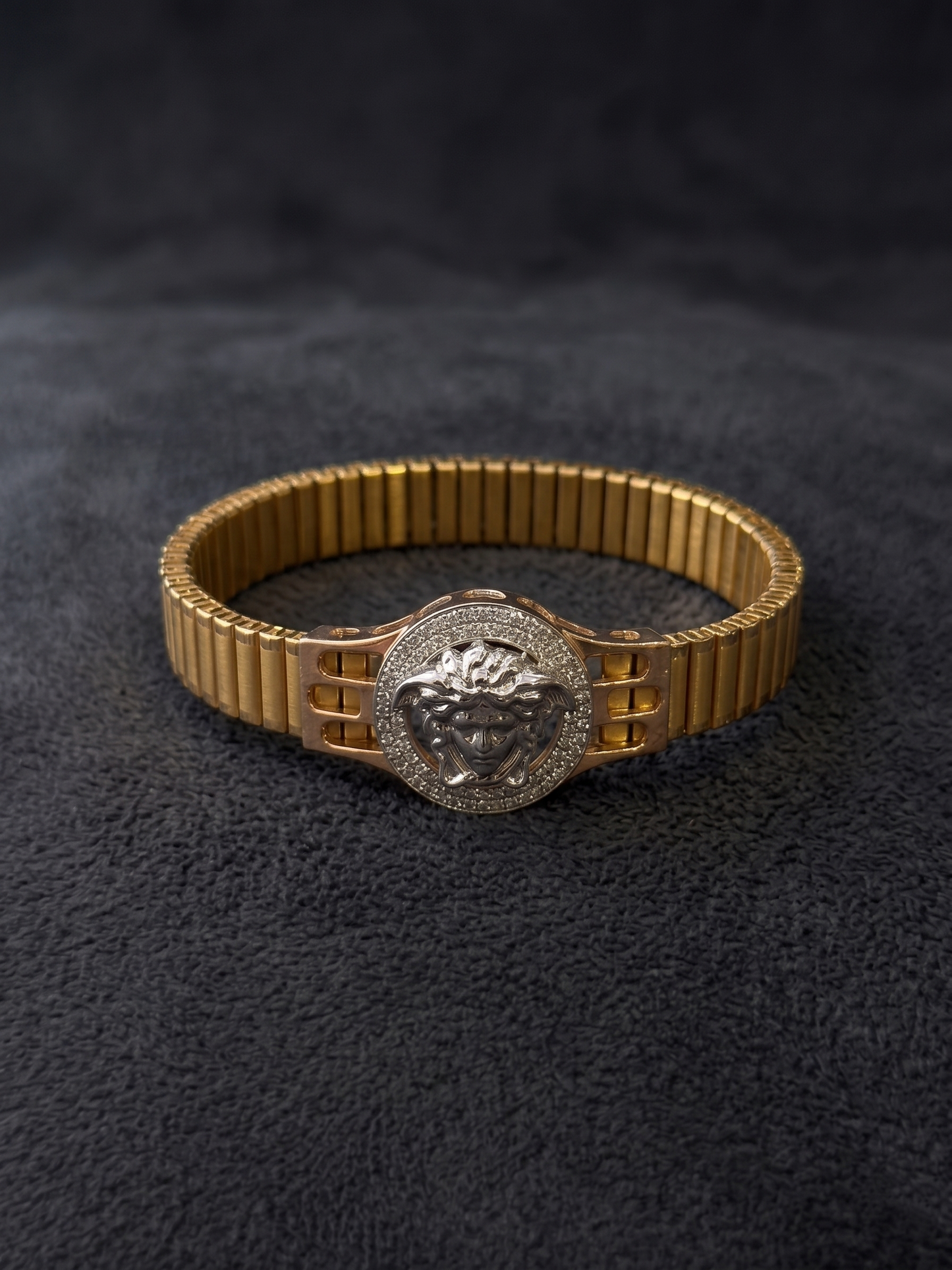 heritage gold-tone medusa bangle