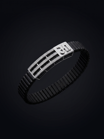 Sporty Linear Pavé Black Band Bracelet