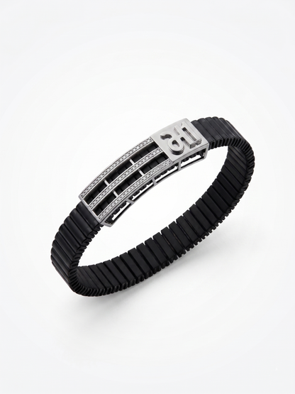 Sporty Linear Pavé Black Band Bracelet