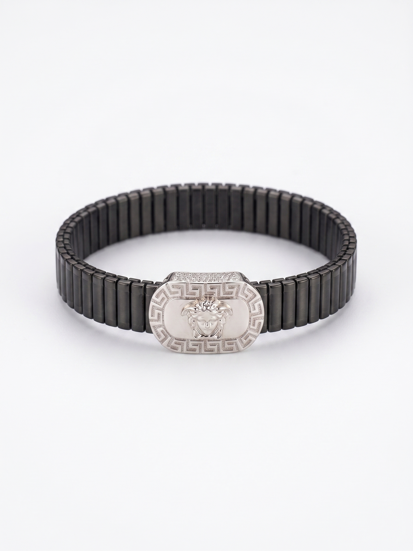 modern medusa-emblem flexible bracelet