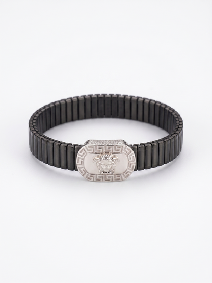 Modern Medusa-Emblem Flexible Bracelet