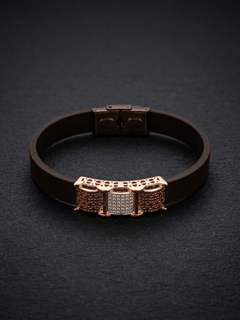 elegant rose gold-tone lattice bangle