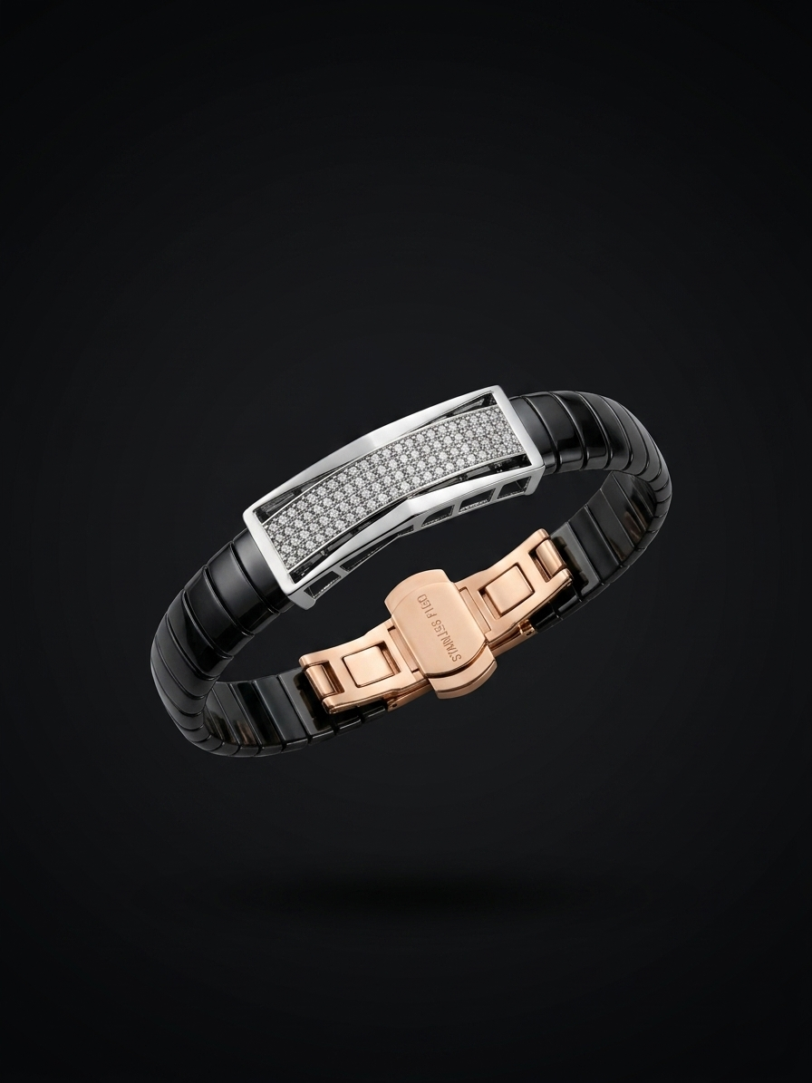 sleek pavé bar flexible bracelet