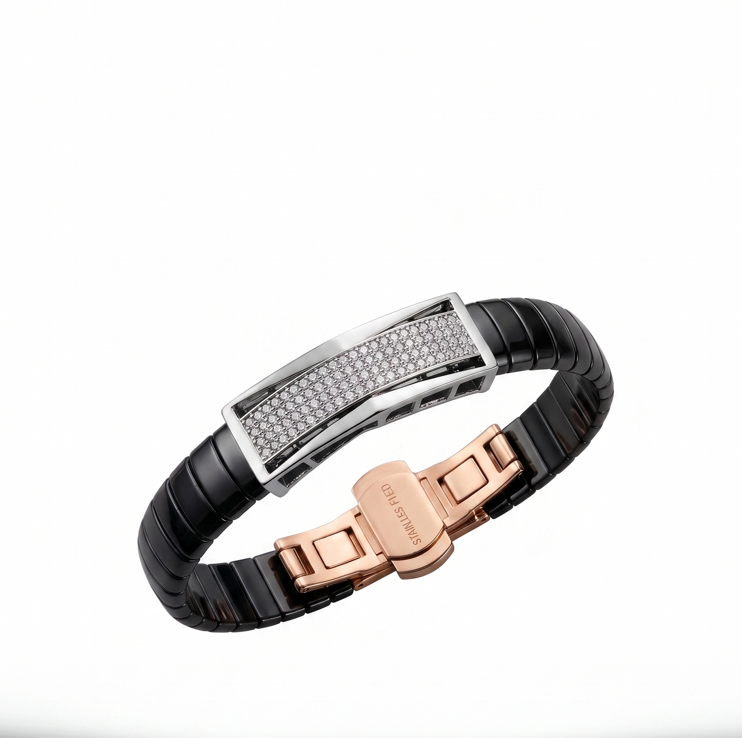 sleek pavé bar flexible bracelet