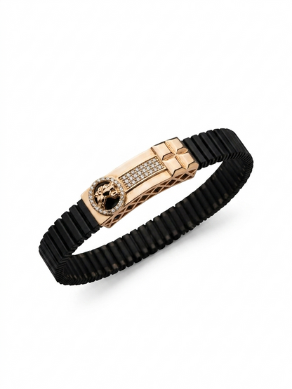 Regal Horse-Motif Rose Gold Bracelet