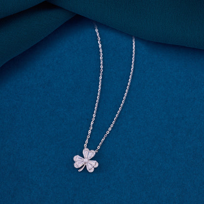 Premium Clover Stone Pendant Chain in 92.5 Sterling Silver