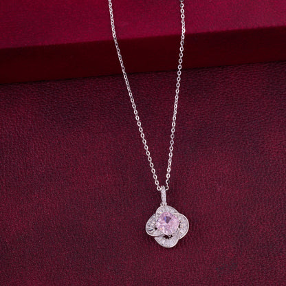 Classic Blue Cushion-Cut CZ Pendant Necklace in 92.5 Sterling Silver