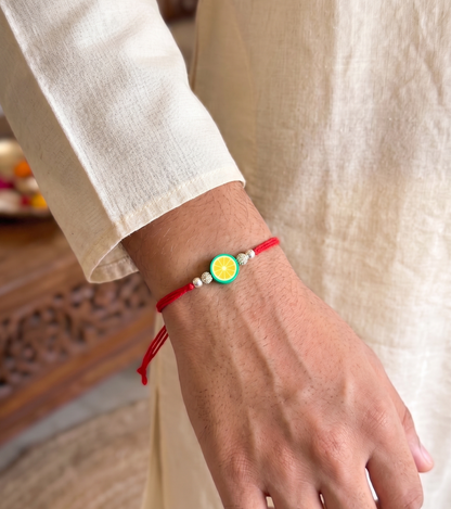 Lemon Slice Charm Sparkle Rakhi