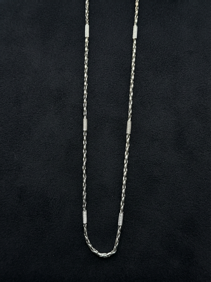 Pavé-Accented Sterling Silver Link Chain