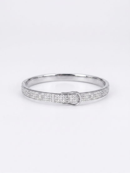 Enchanting Buckle-Design Pavé Bangle