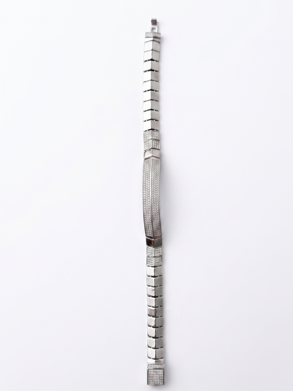 Contemporary Pavé-Stripe Link Bracelet