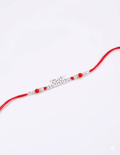 Divine Coin Charm Red Macramé Rakhi
