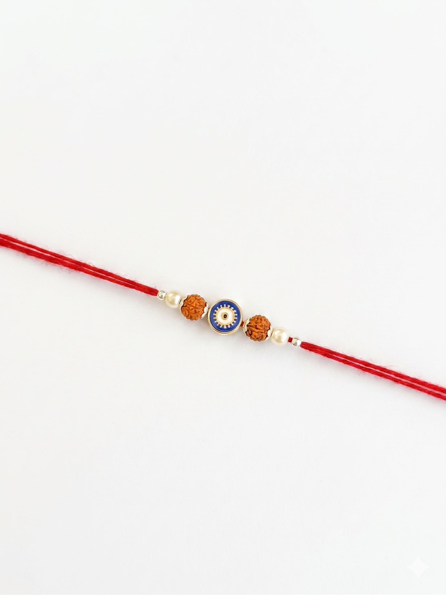 rudraksha & blue meenakari rakhi