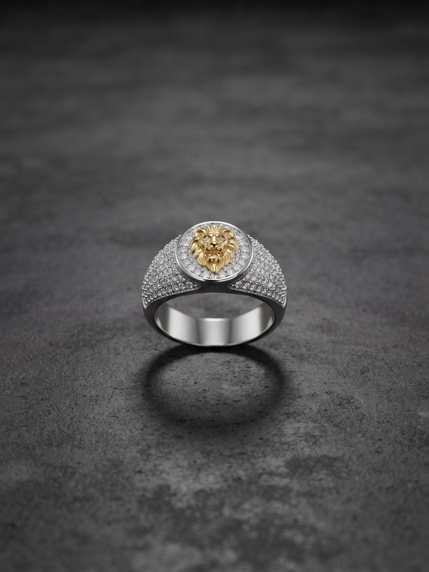 royal lion crest sterling silver statement ring