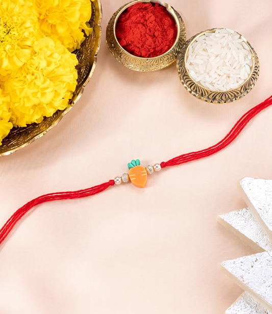 Carrot Charm Sparkle Rakhi