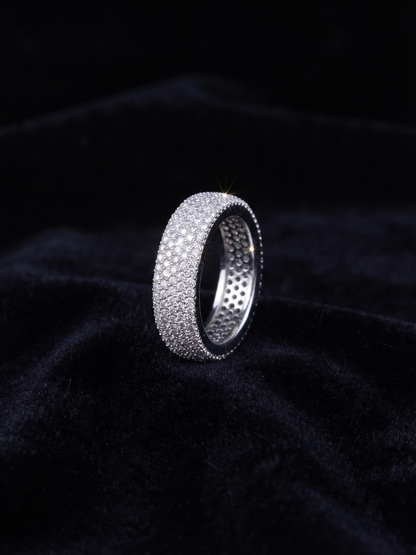 Radiant Multi-Row Pavé Sterling Silver Eternity Band
