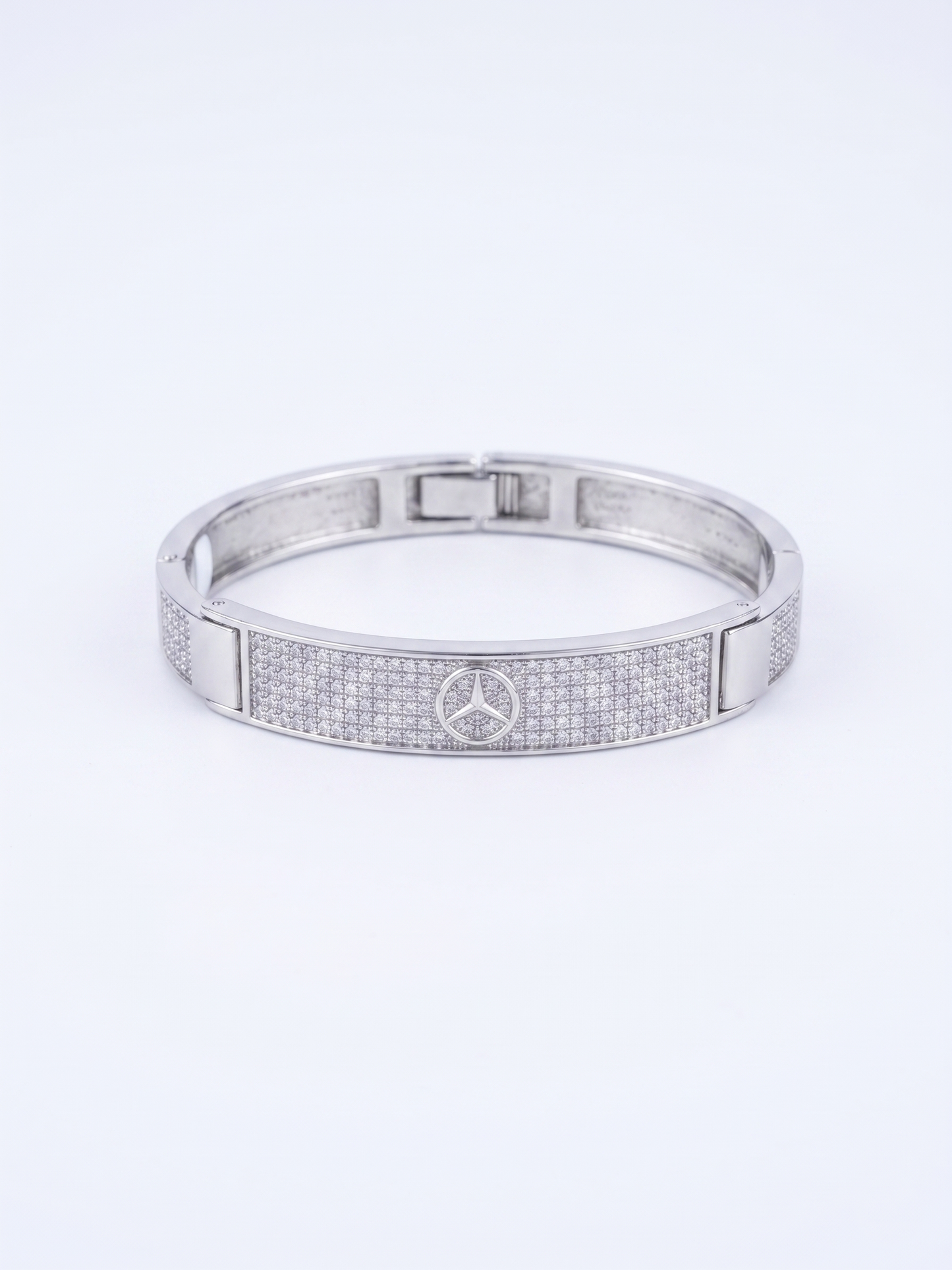 mercedes logo pavé bangle bracelet