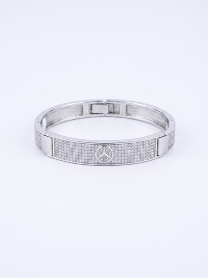 Mercedes Logo Pavé Bangle Bracelet