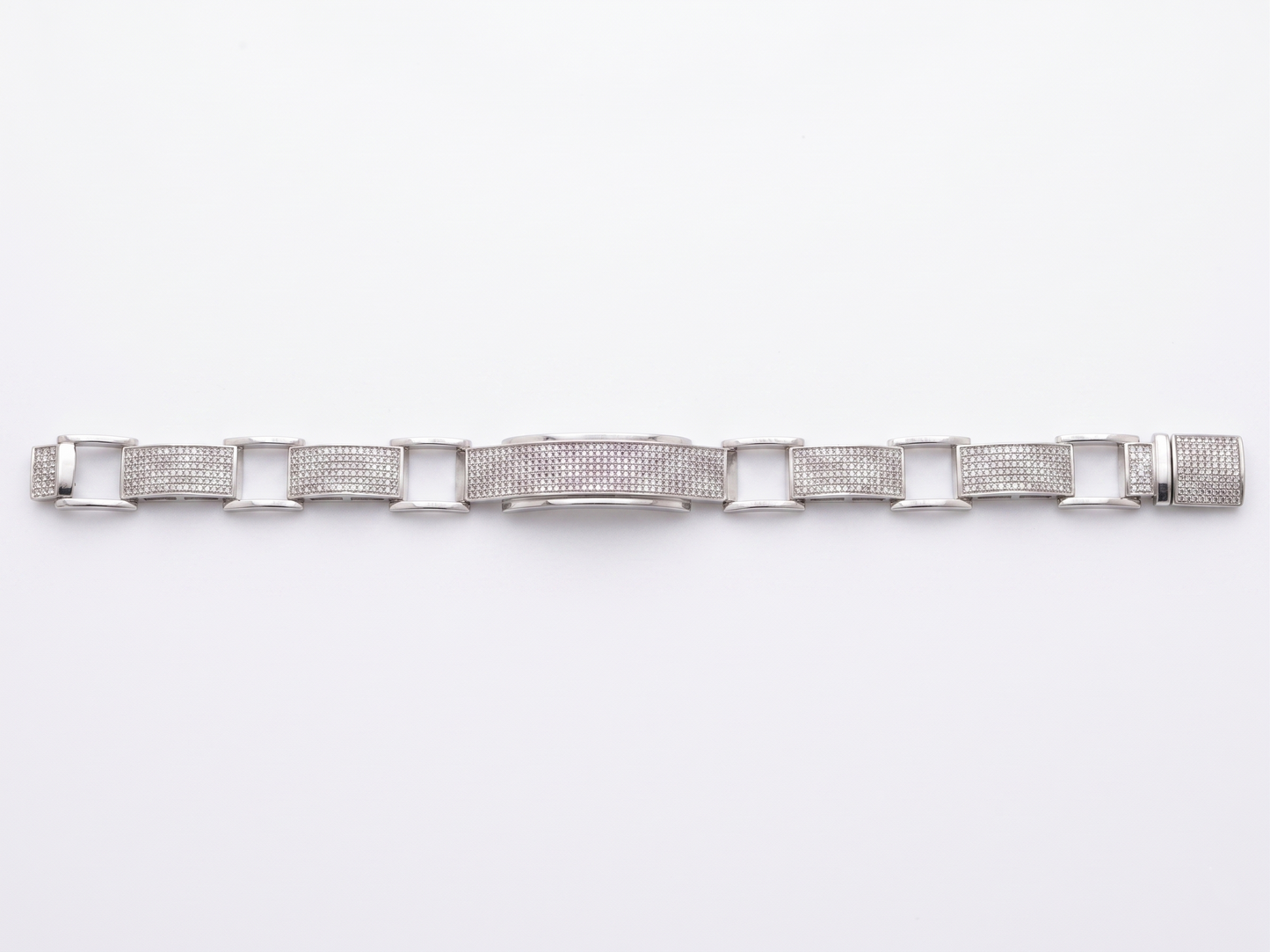 pavé-linked panel bracelet