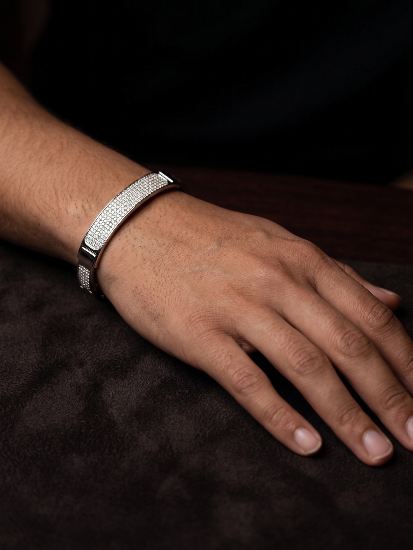 classic pavé bar bangle bracelet