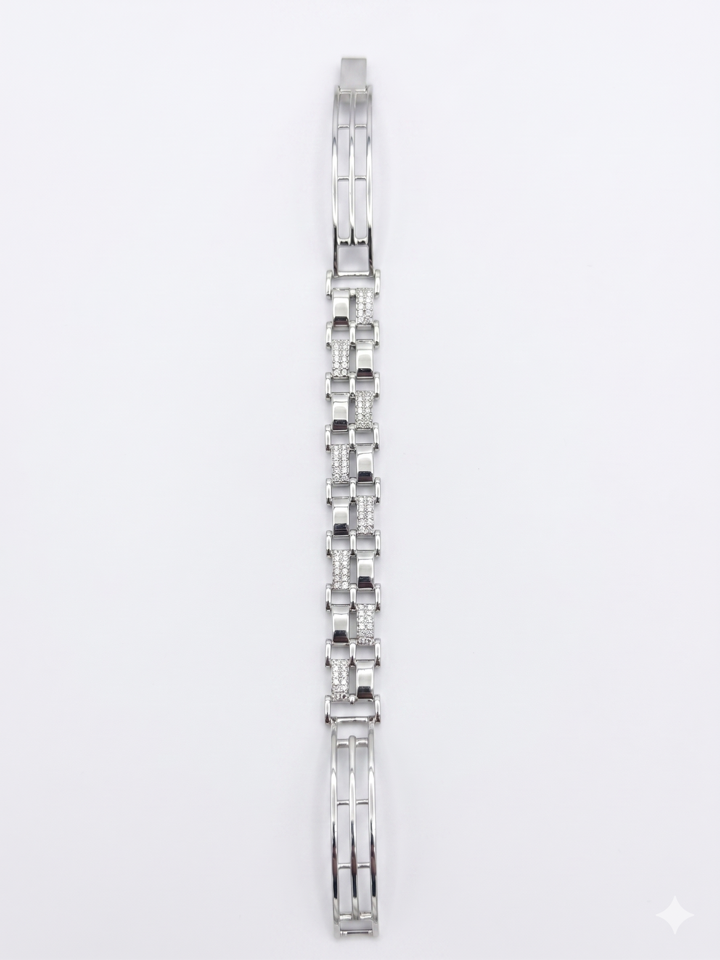 dual-row geometric link bracelet