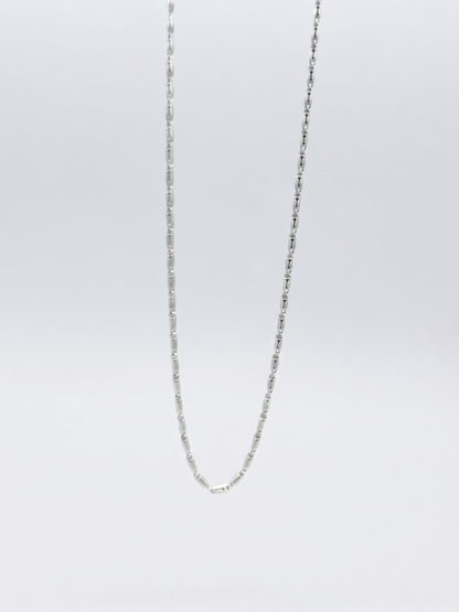 Minimalist Cylindrical Bead Sterling Silver Chain