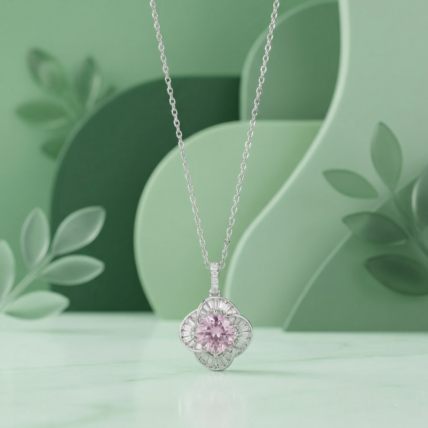 classic blue cushion-cut cz pendant necklace in 92.5 sterling silver