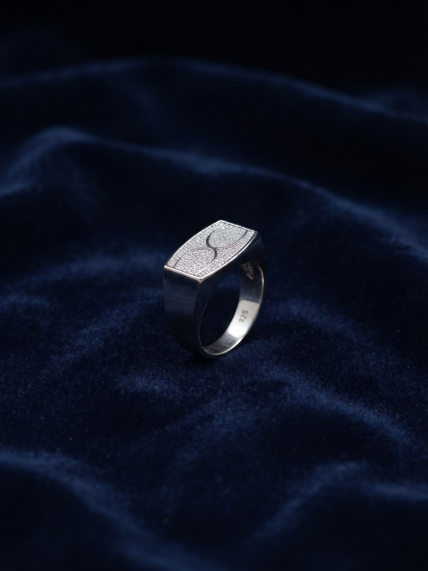 pavé-embellished infinity sterling silver signet ring