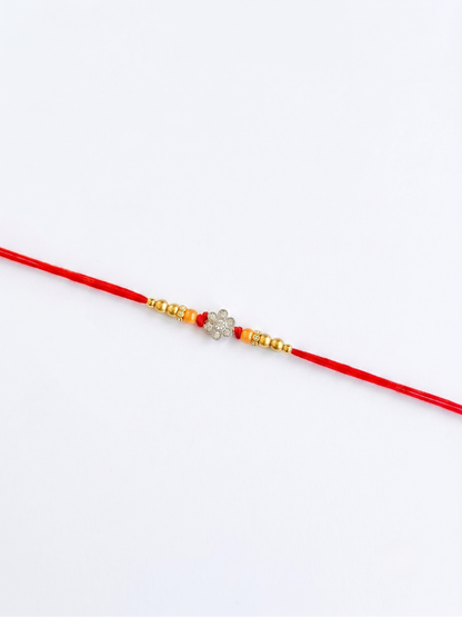 Elegant Floral Diamond Rakhi