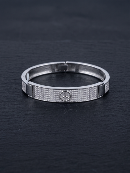Mercedes Logo Pavé Bangle Bracelet