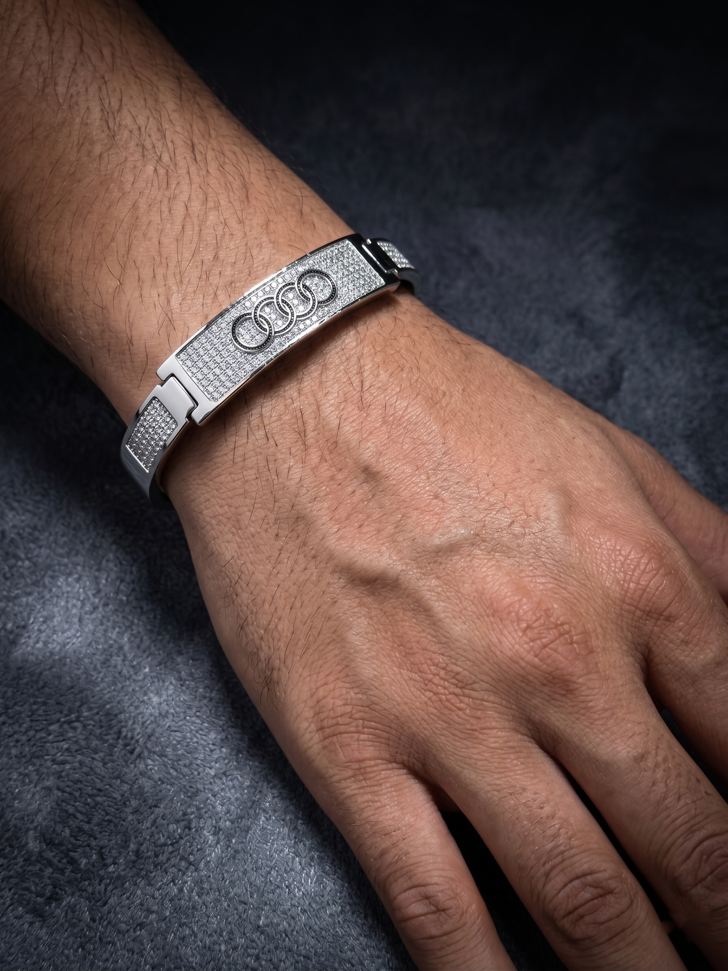 audi logo pavé bangle bracelet