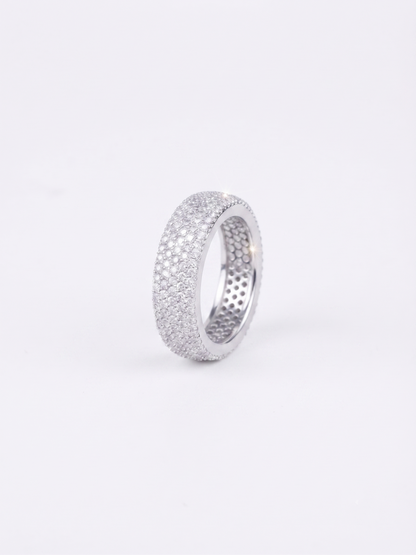 Radiant Multi-Row Pavé Sterling Silver Eternity Band
