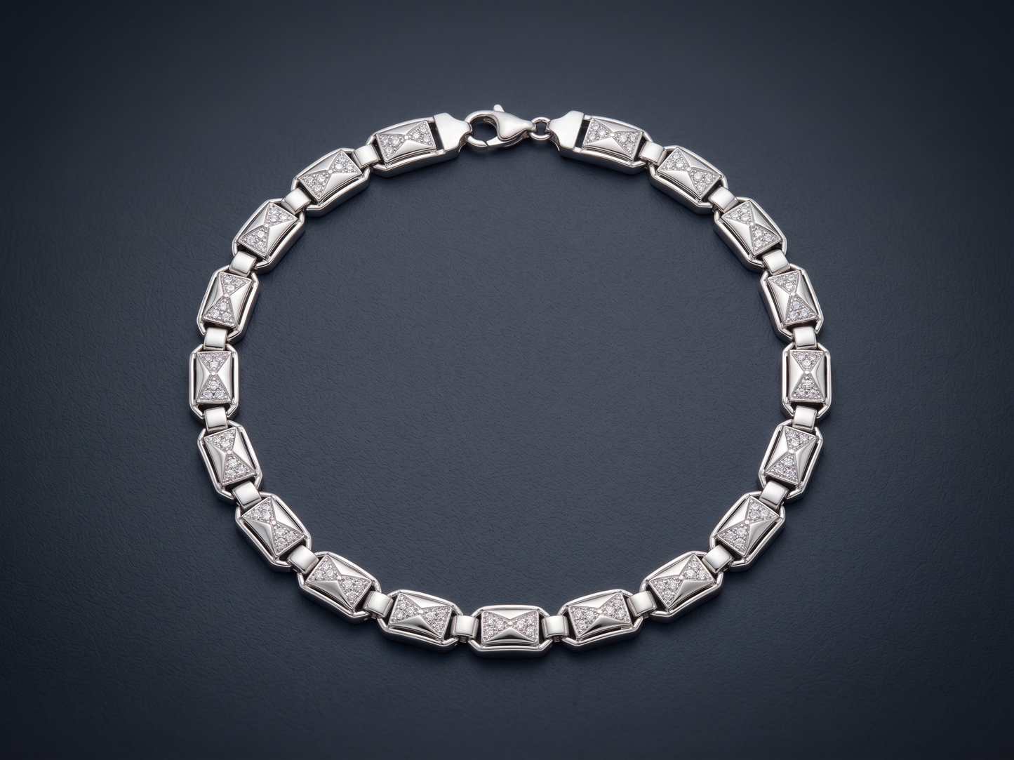 elegant geometric panel link bracelet