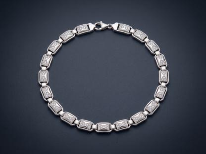 Elegant Geometric Panel Link Bracelet